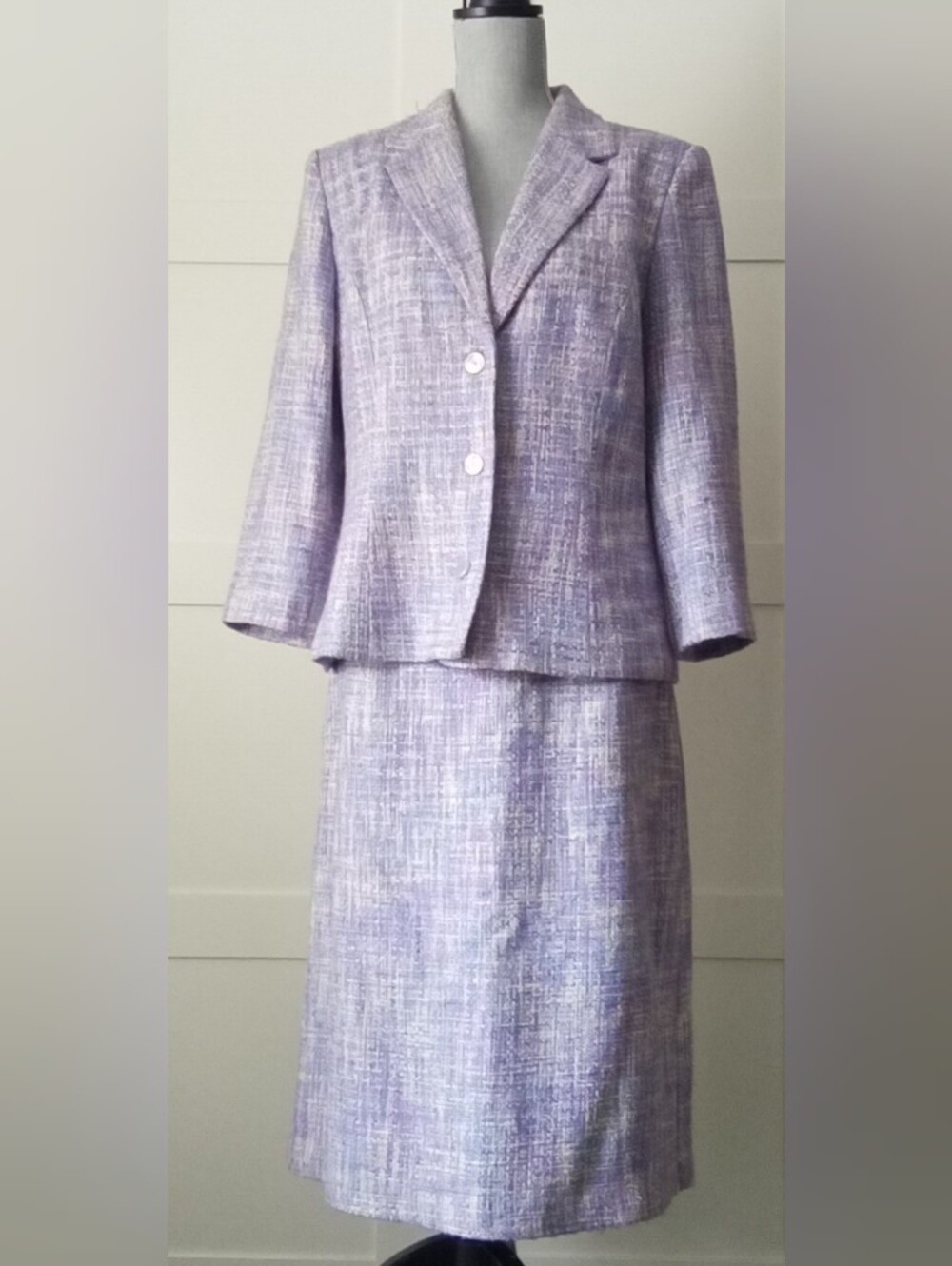 Elegant Lavender Tweed Women's Skirt